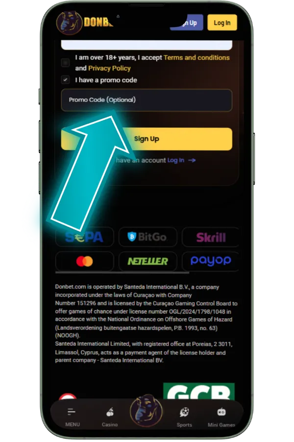 Copy the Promo Code
