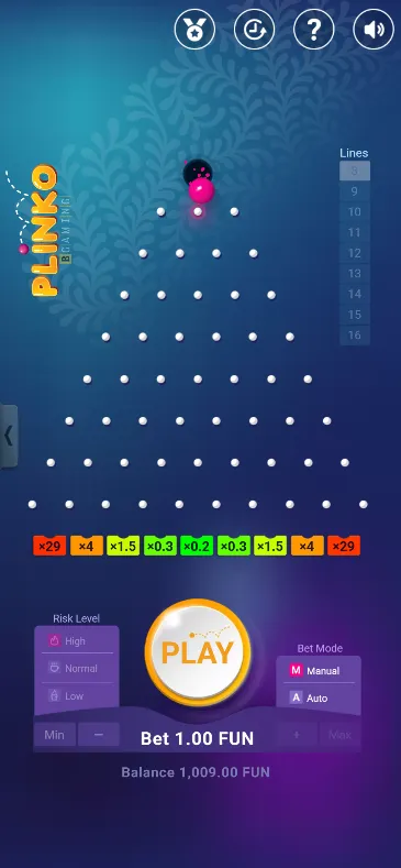 Throwing the ball over the board