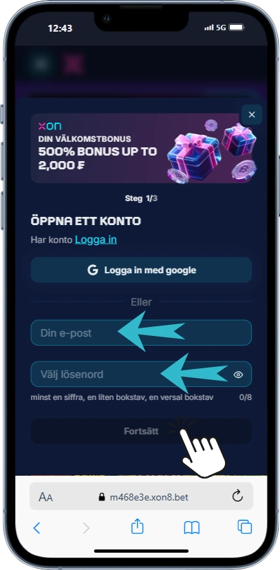 Registrera ett Konto